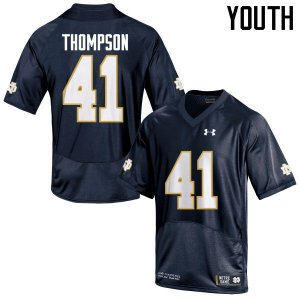 Notre Dame Fighting Irish Youth Jimmy Thompson #41 Navy Blue Under Armour Authentic Stitched College NCAA Football Jersey HNL5299OG